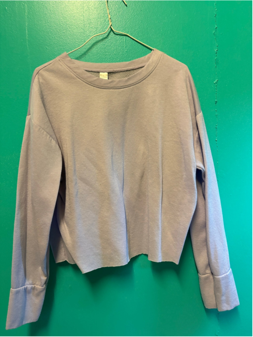 Women's Unbranded Lavender Cropped Sweatshirt Size L